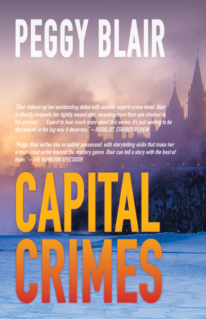 Cover of Capital Crimes featuring the Canadian Parliament buildings shrouded in fog